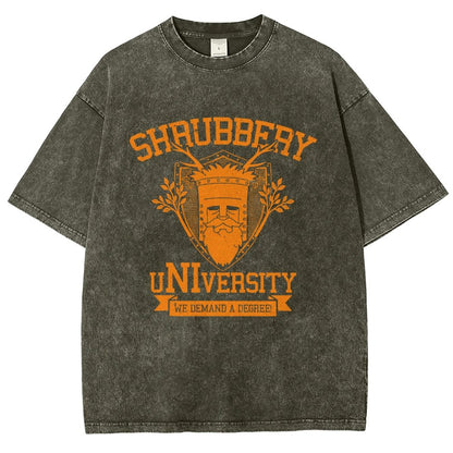 Shrubbery University Vintage Distressed T-shirt