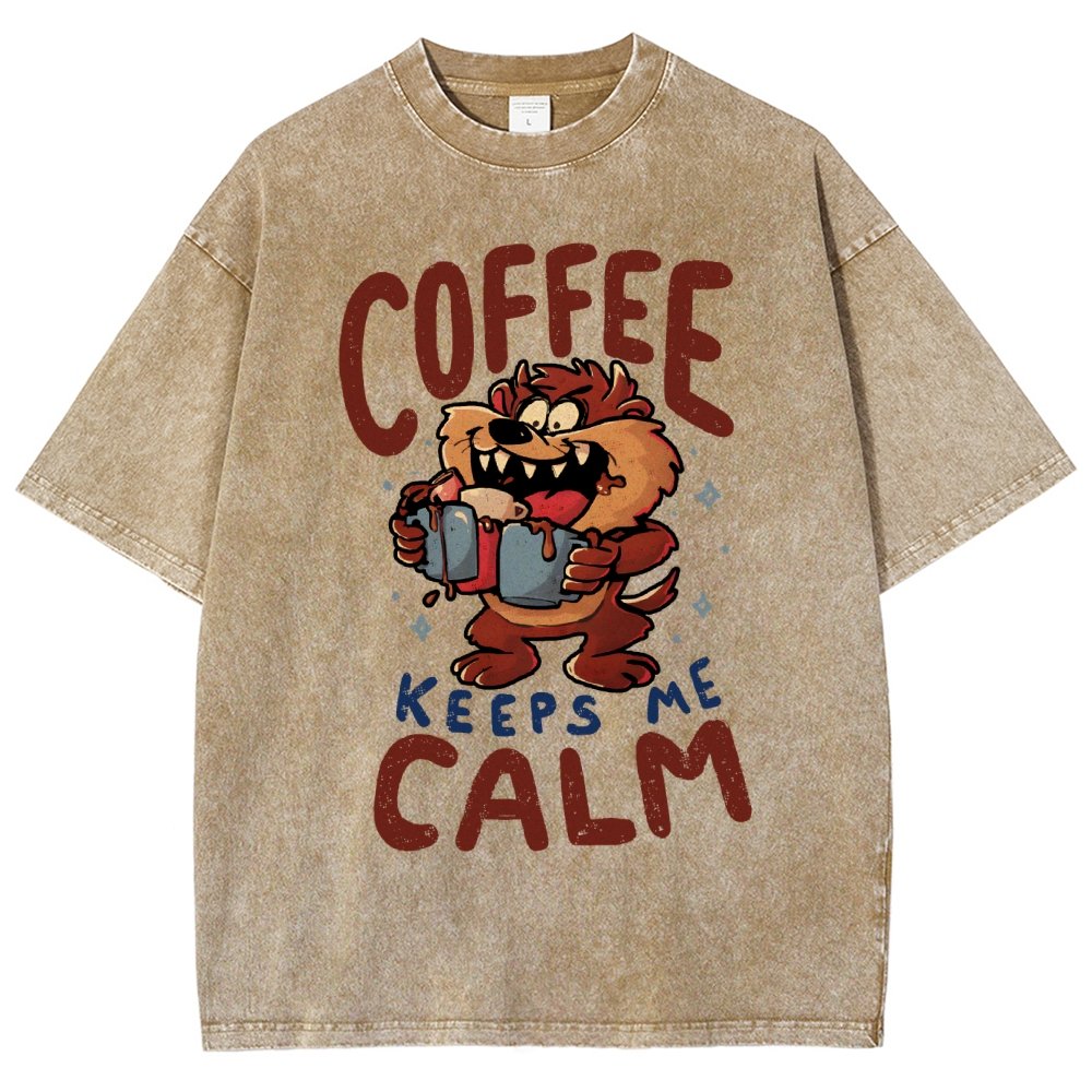 Coffee Keeps Me Calm Vintage Distressed T-shirt