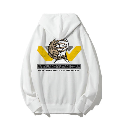 Mysterious Creatures Building Better Worlds Printed Back Unisex Cotton Hoodie