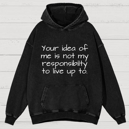 Your Idea Of Me Is Not My Resposibility To Live Up To Vintage Distressed Hoodie