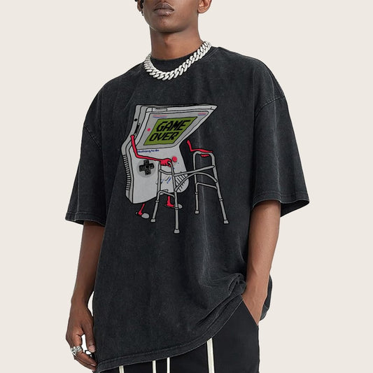 Super Mens Gamer Vintage Distressed T-shirt