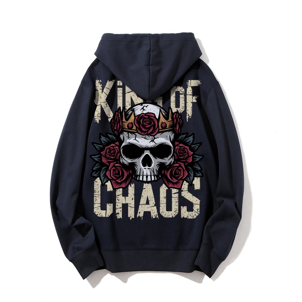 King Of Chaos Printed Back Cotton Hoodie