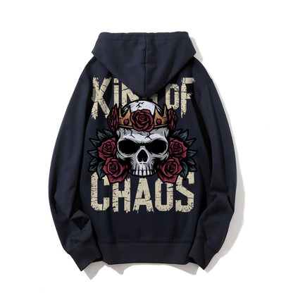 King Of Chaos Printed Back Cotton Hoodie