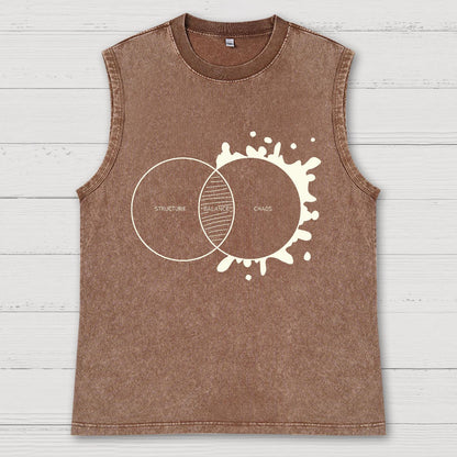 Balance Between Structure and Chaos Geek Vintage Distressed Washed Tank