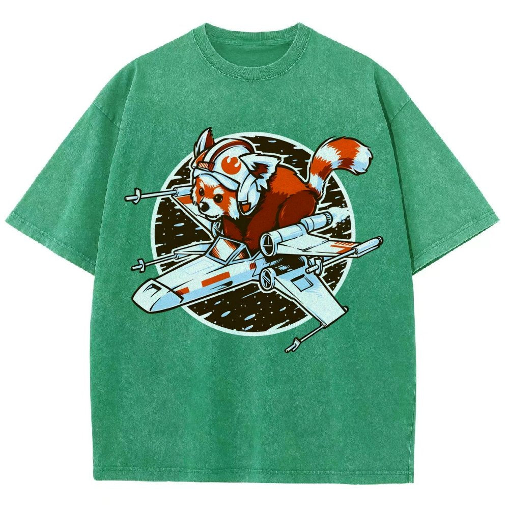 Red panda Standing By Vintage Distressed T-shirt