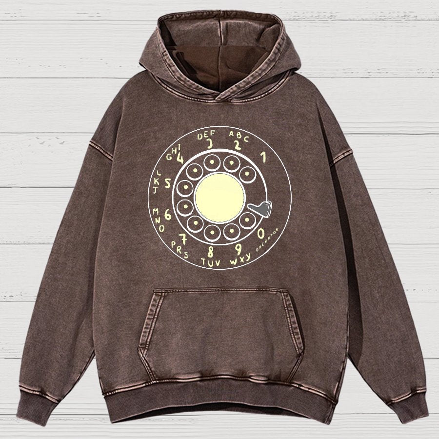 Rotary Dial Vintage Funny Nerd Vintage Distressed Hoodie