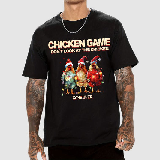 Chicken Game Christmas Geek T-Shirt