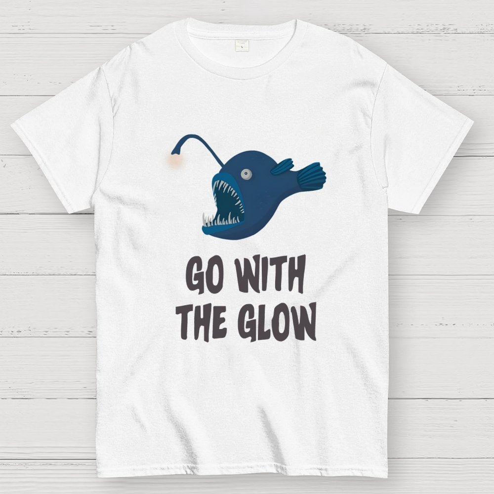 Go With The Glow Anglerfish Pun Geek T-Shirt