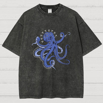 Funny Pi Day Octopus Vintage Distressed T-shirt
