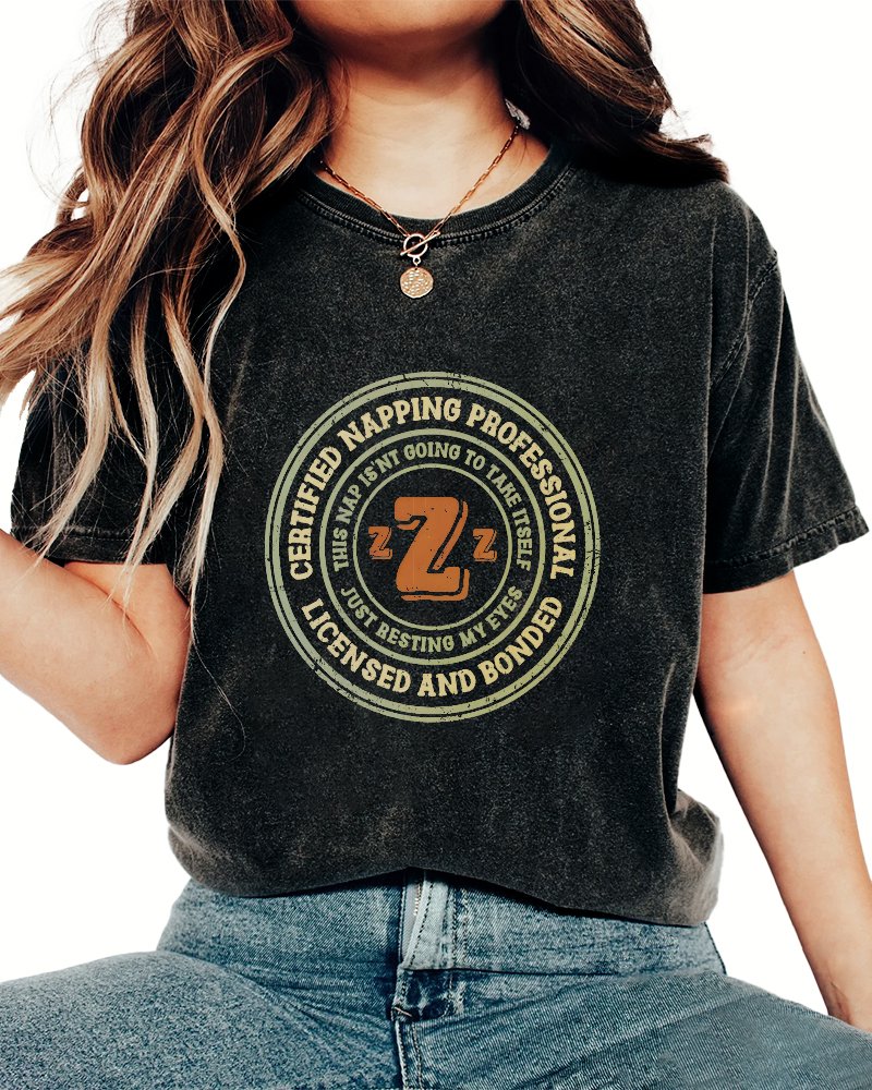 Certified Napping Professional Vintage Distressed T-shirt