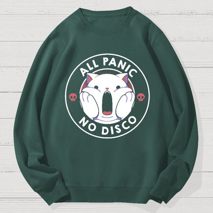 All Panic No Disco Funny Cat Geek Cotton Sweatshirt