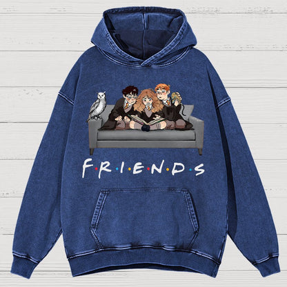 True friends Funny Nerdy Vintage Distressed Hoodie