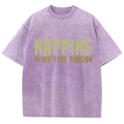 Napping is My Passion Vintage Distressed T-shirt