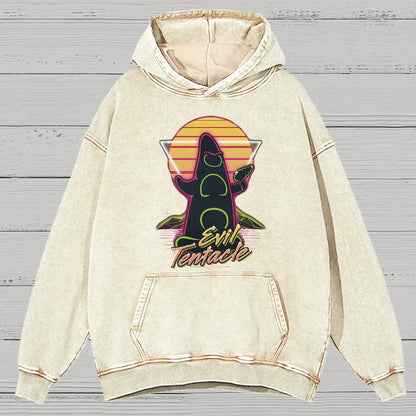 Retro Evil Tentacle Nerdy Vintage Distressed Hoodie