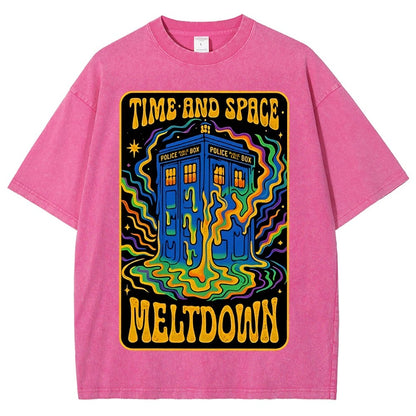 Time And Space Meltdown Vintage Distressed T-shirt