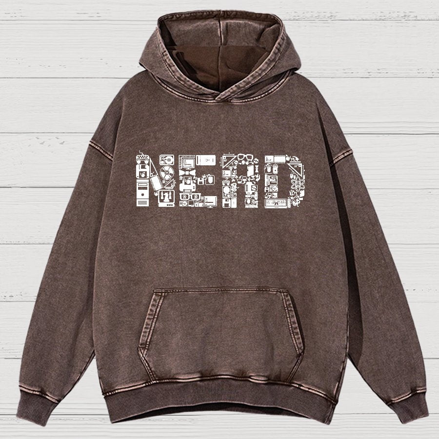 Nerd Vintage Distressed Hoodie