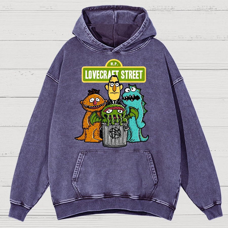 Lovecraet Street Vintage Distressed Hoodie