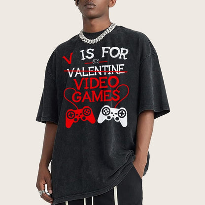 Valentine's Day.Funny Gamer Valentine Nerd Vintage Distressed T-shirt