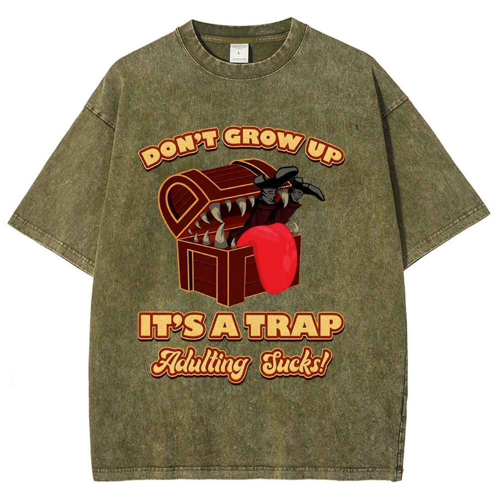 Don't Grow Up It's A Trap Vintage Distressed T-shirt