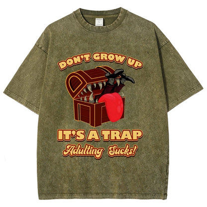 Don't Grow Up It's A Trap Vintage Distressed T-shirt