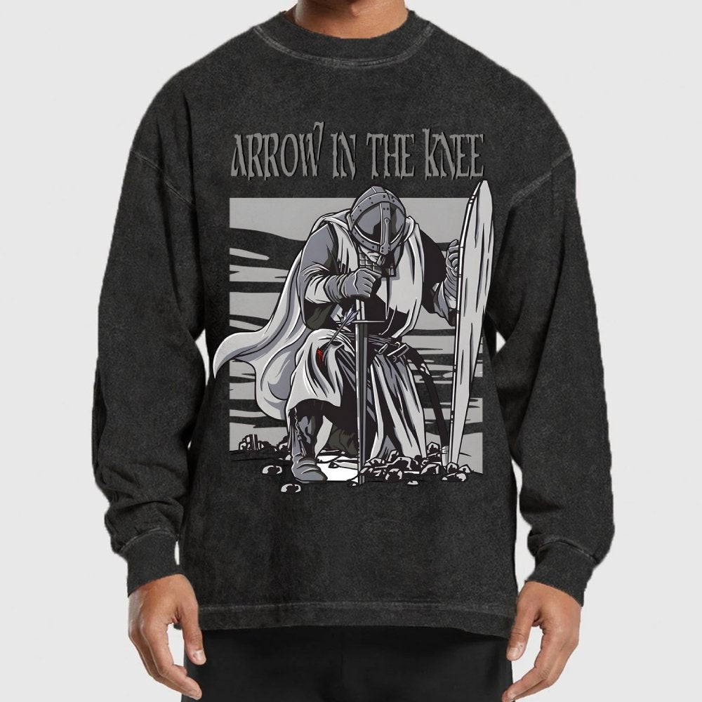 Arrow To The Knee Washed Long Sleeve Tee