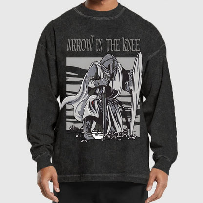 Arrow To The Knee Washed Long Sleeve Tee