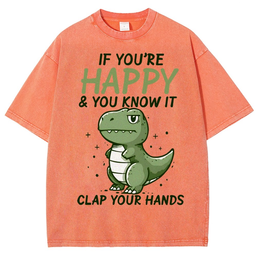 If you are happy clap your... Vintage Distressed T-shirt