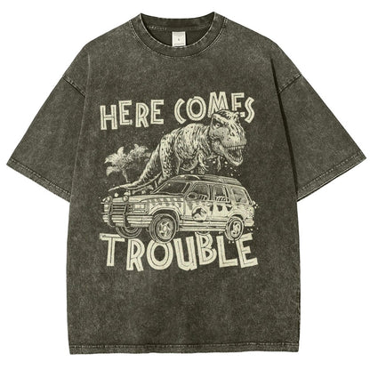 Here Comes Trouble Vintage Distressed T-shirt