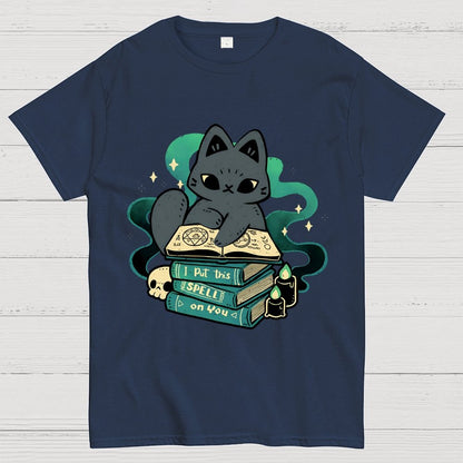 Magical Cat with Spellbook Geek T-Shirt
