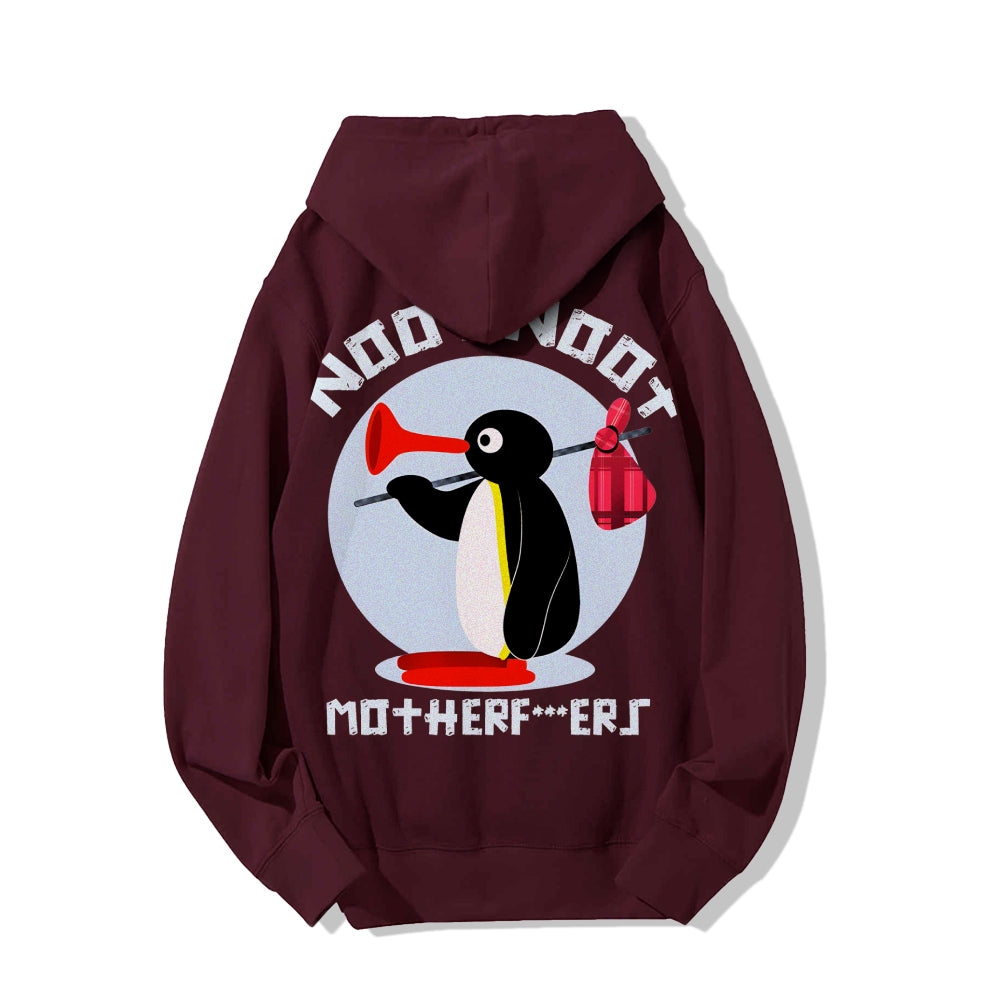 NOOT NOOT MOTHERF***ERS Printed Back Unisex Cotton Hoodie