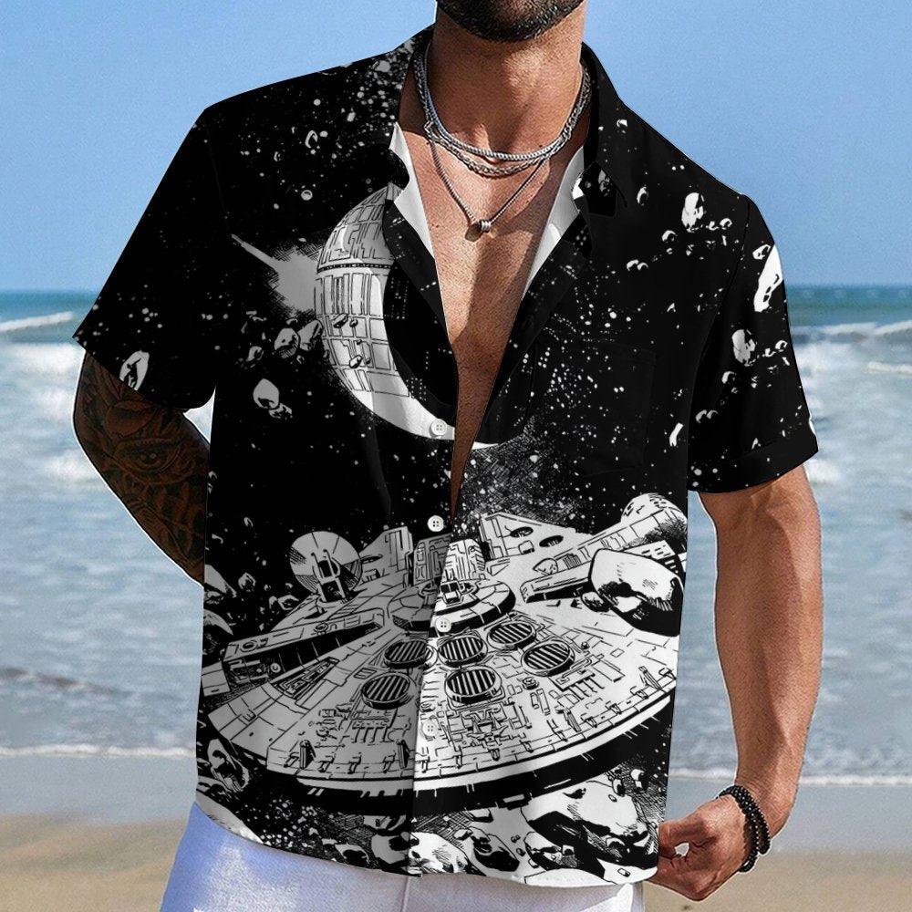 Planetary war background Geek Hawaiian Shirt