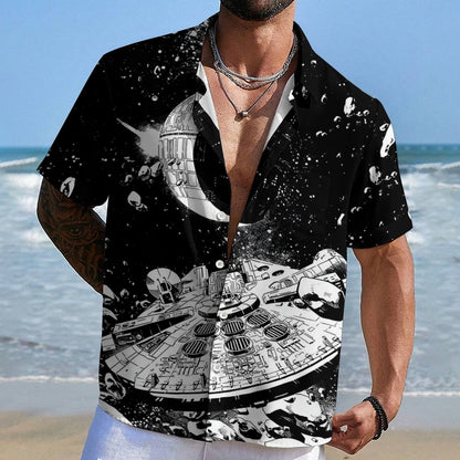 Planetary war background Geek Hawaiian Shirt