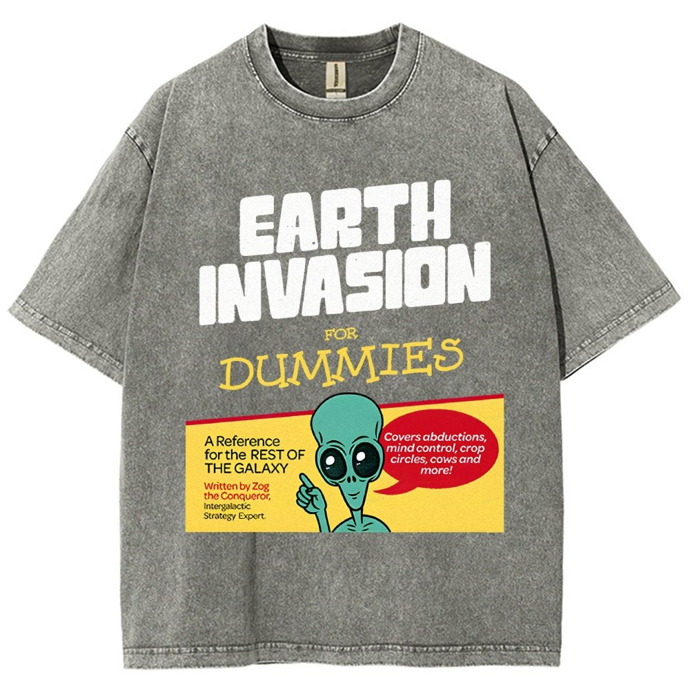 Earth Invasion for Dummies Vintage Distressed T-shirt
