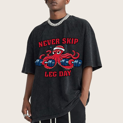 Octo-Leg Day Vintage Distressed T-shirt