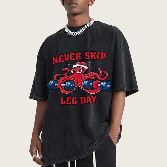 Octo-Leg Day Vintage Distressed T-shirt