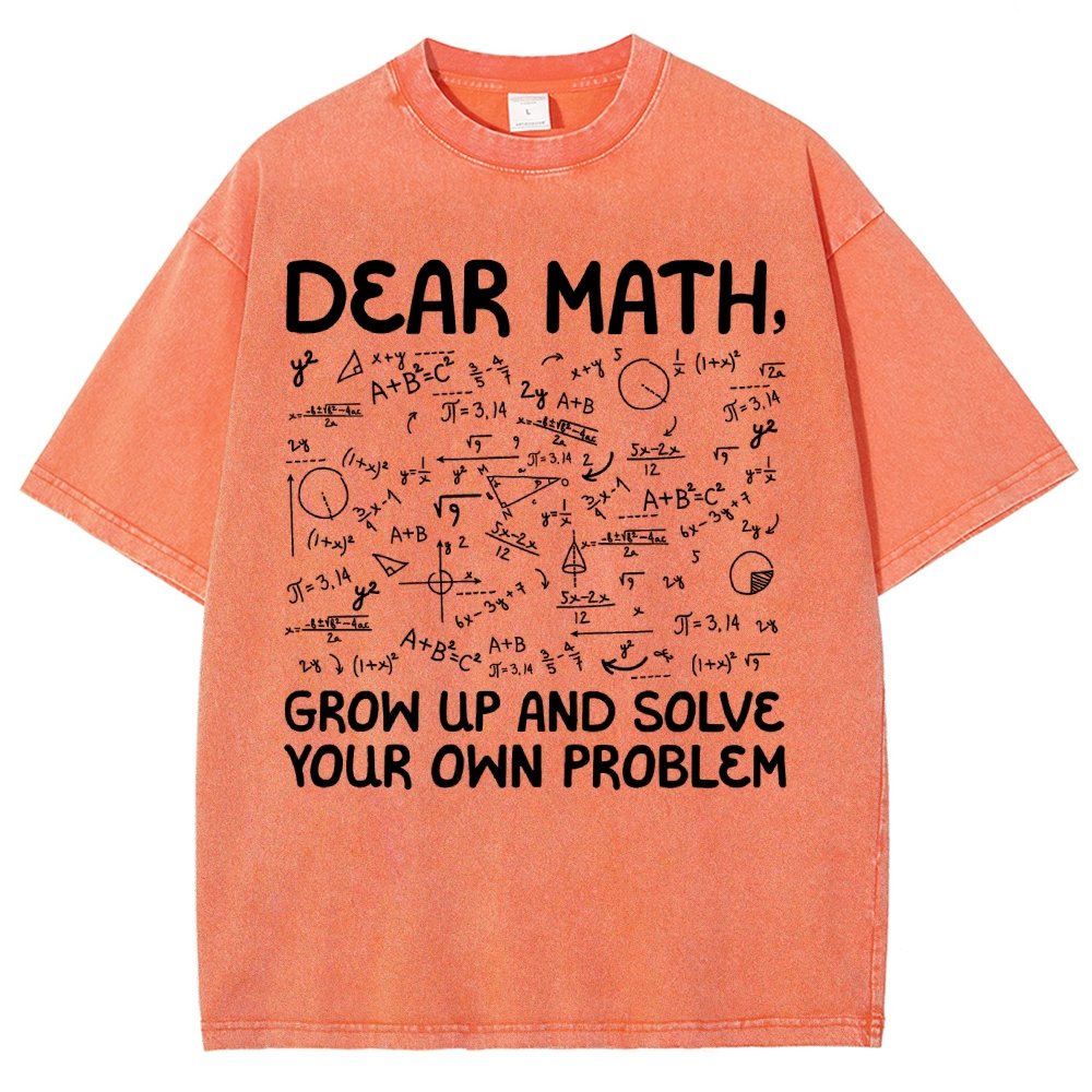 Dear Math Grow Up And Solve Your Own Problems Funny Mathematicians Vintage Distressed T-shirt