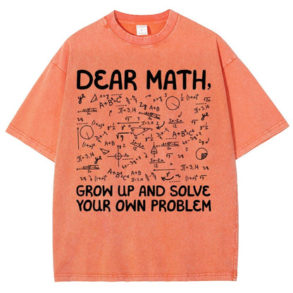 Dear Math Grow Up And Solve Your Own Problems Funny Mathematicians Vintage Distressed T-shirt