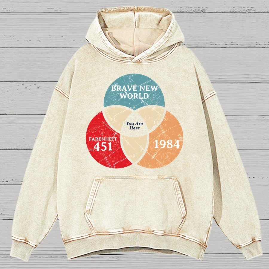 You Are Here Vintage Distressed Hoodie