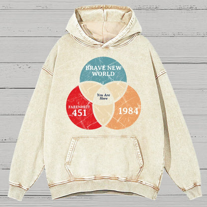 You Are Here Vintage Distressed Hoodie