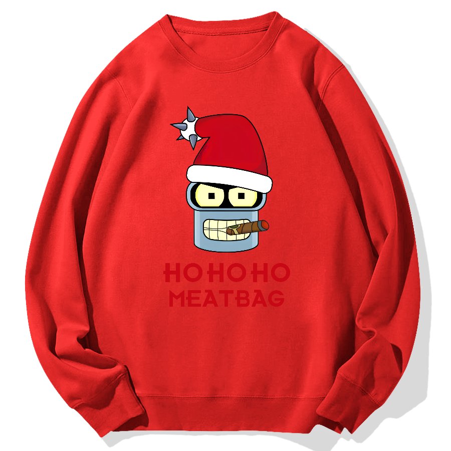 Ho-Ho-Ho！Meatbag Geek Cotton Sweatshirt