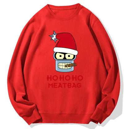 Ho-Ho-Ho！Meatbag Geek Cotton Sweatshirt