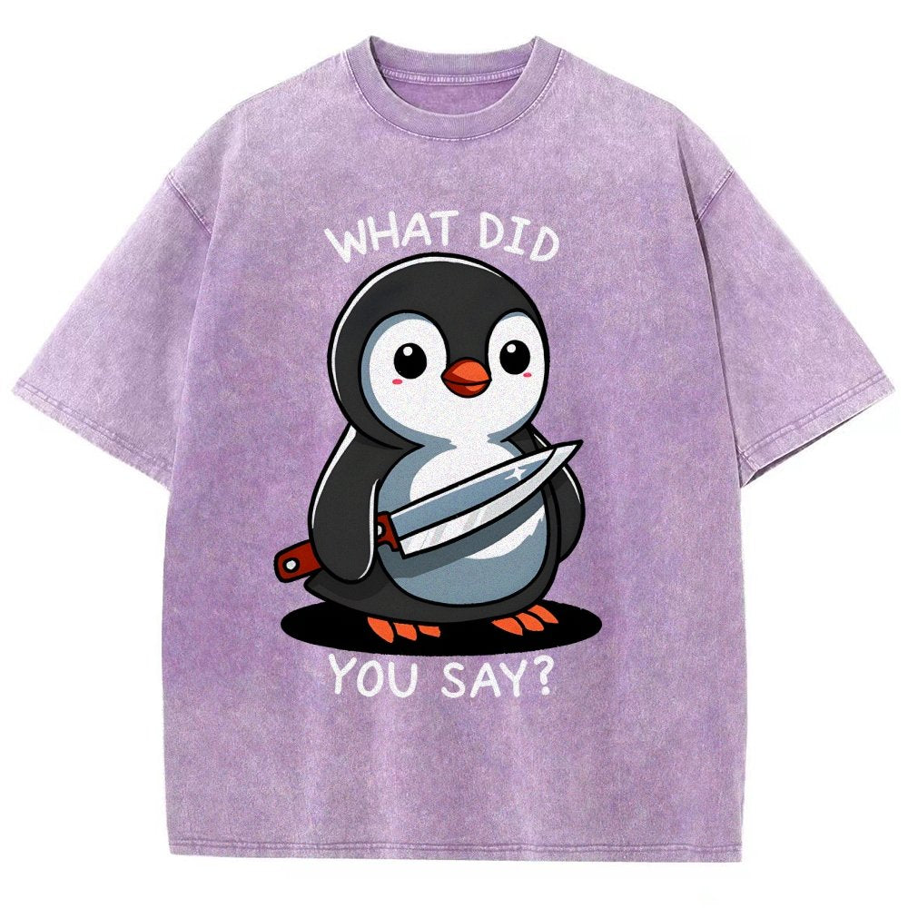 What Did You Say？Vintage Distressed T-shirt