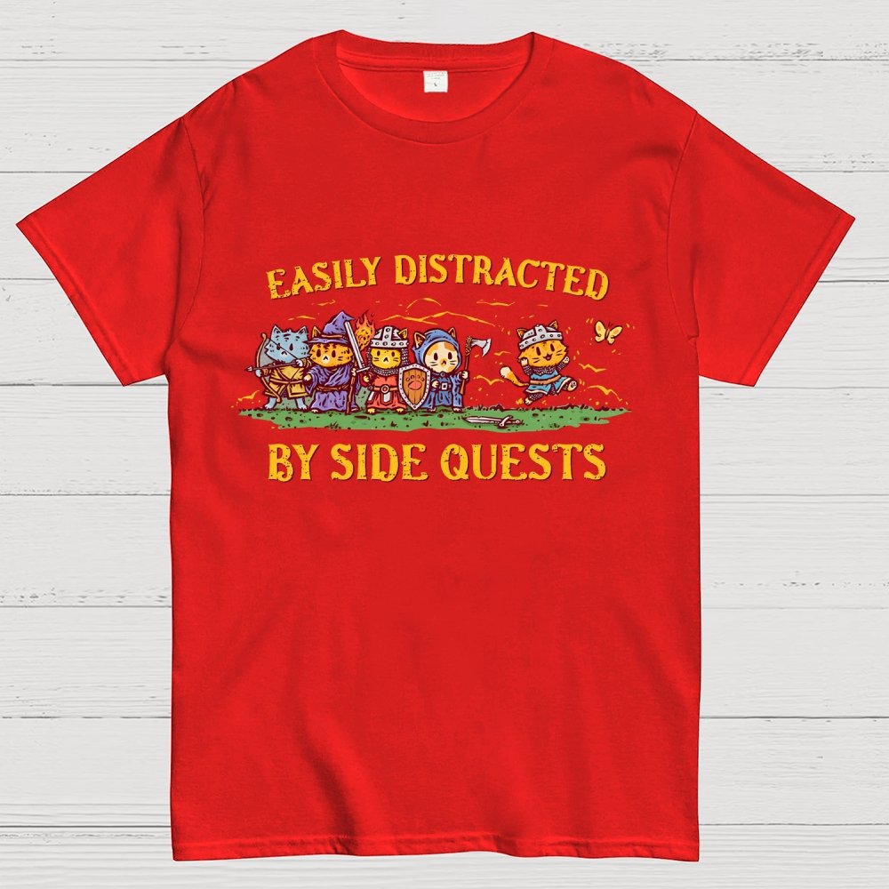 Easily Distracted By Side Quests Geek T-Shirt