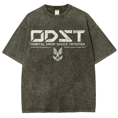 Military White Vintage Vintage Distressed T-shirt