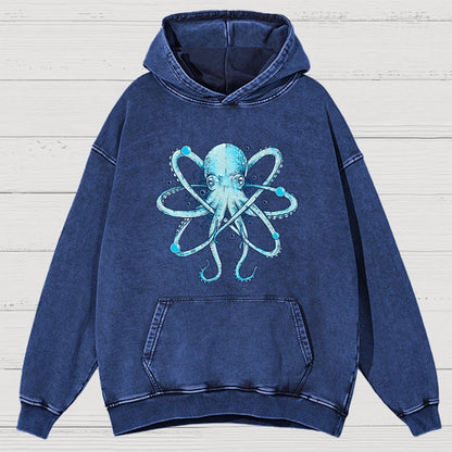 Atomic Octopus Vintage Distressed Hoodie