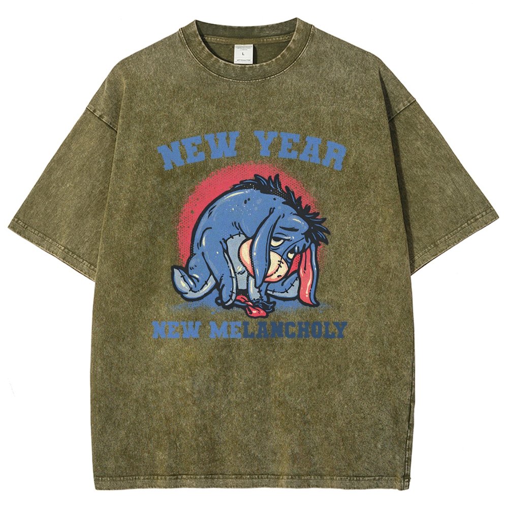 New Year New Melancholy Vintage Distressed T-shirt
