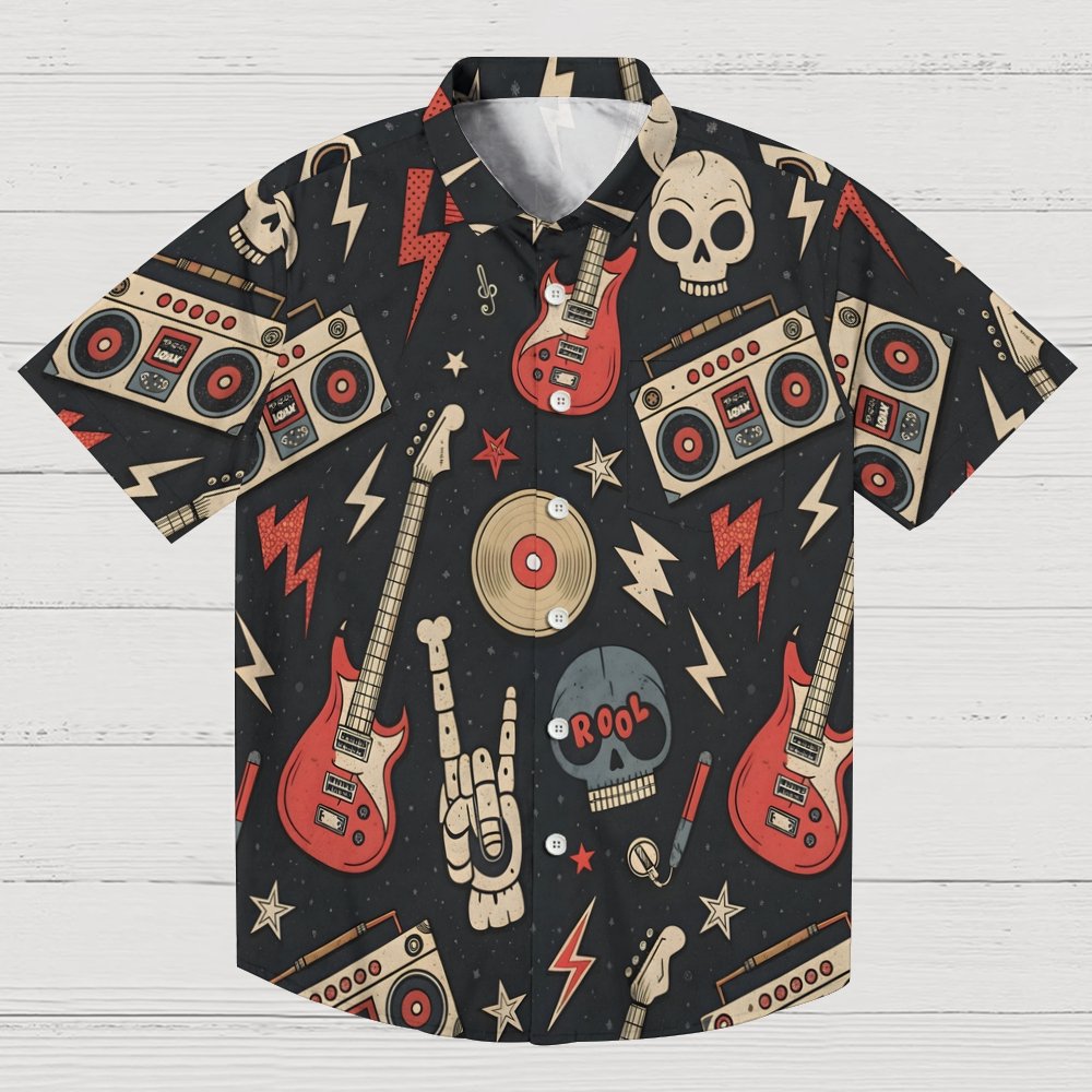 Skull Music Printed patterns Geek Hawaiian Shirt