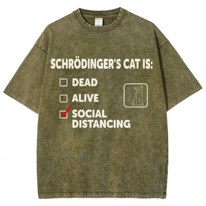 Schrodinger's Social Distancing Vintage Distressed T-shirt