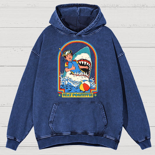 Stay Positive Vintage Distressed Hoodie