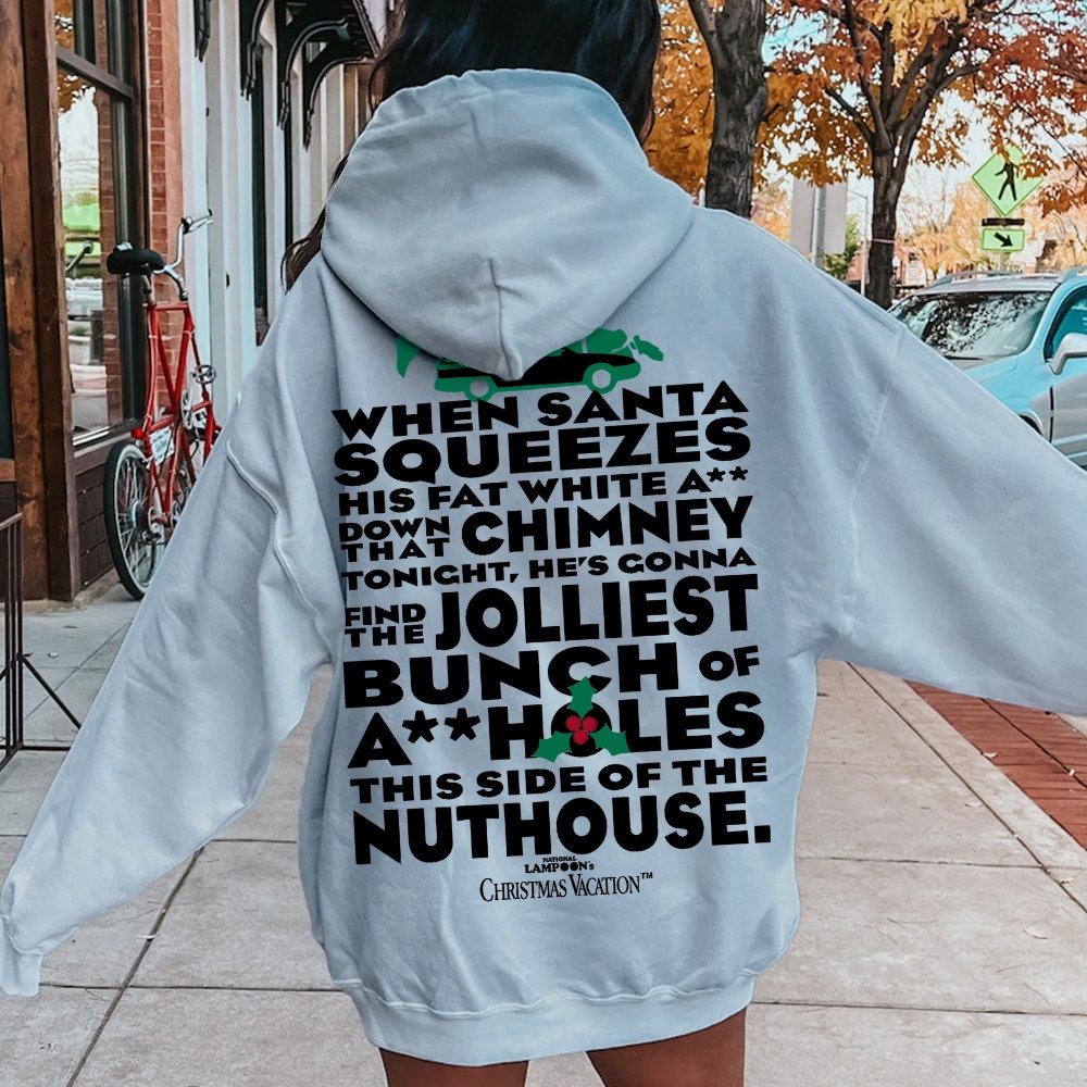 Christmas Vacation: Jolliest Bunch Geek Printed Back Cotton Hoodie